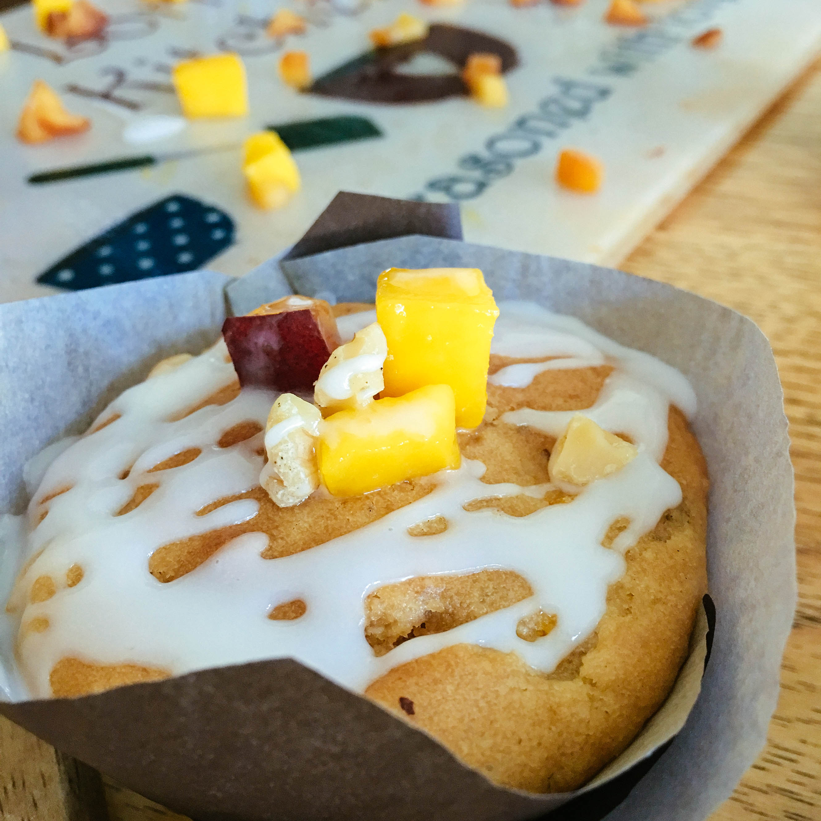 Mango cupcakes with mango coconut yoghurt, baked by Cheyanne Perry