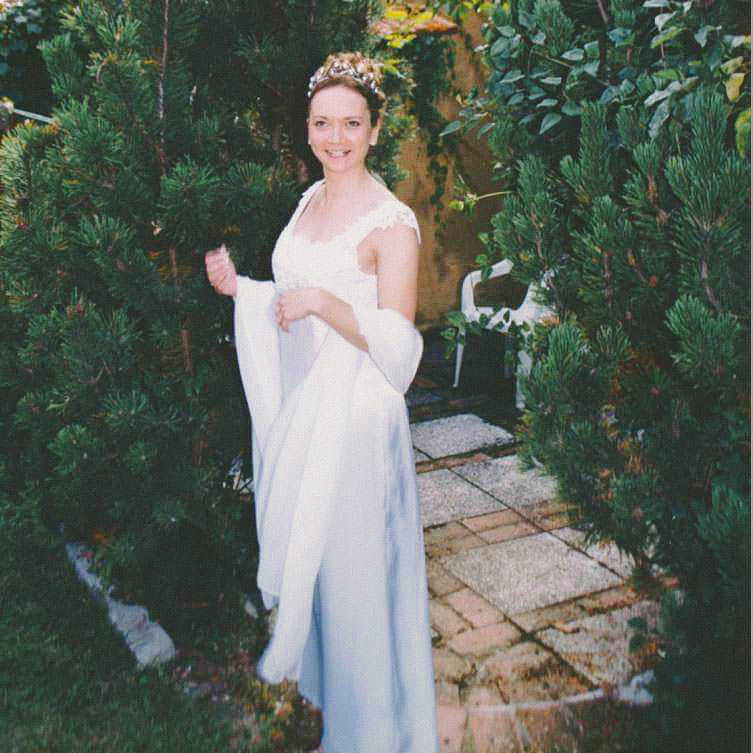 Divine handmade wedding dress by Jayne for her sister