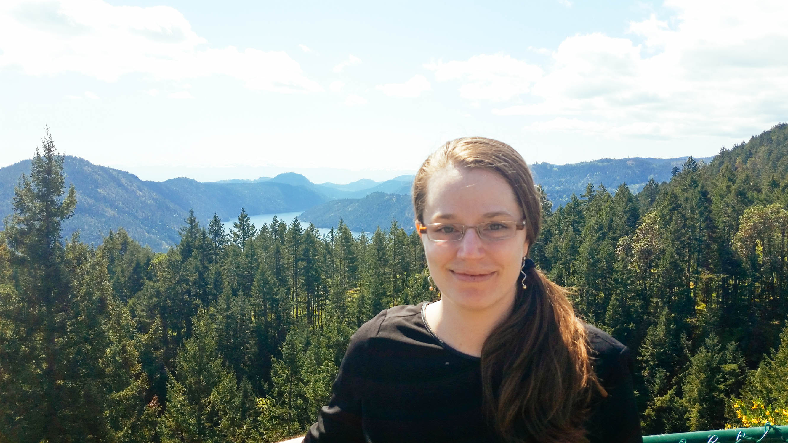 Katarina on a day trip to Vancouver Island in British Columbia