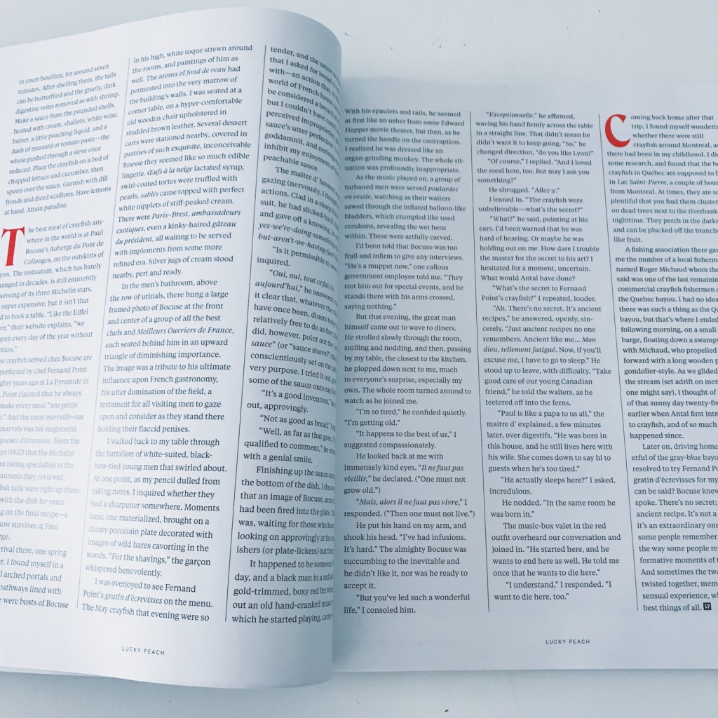 Words, words, words! In Lucky Peach magazine.