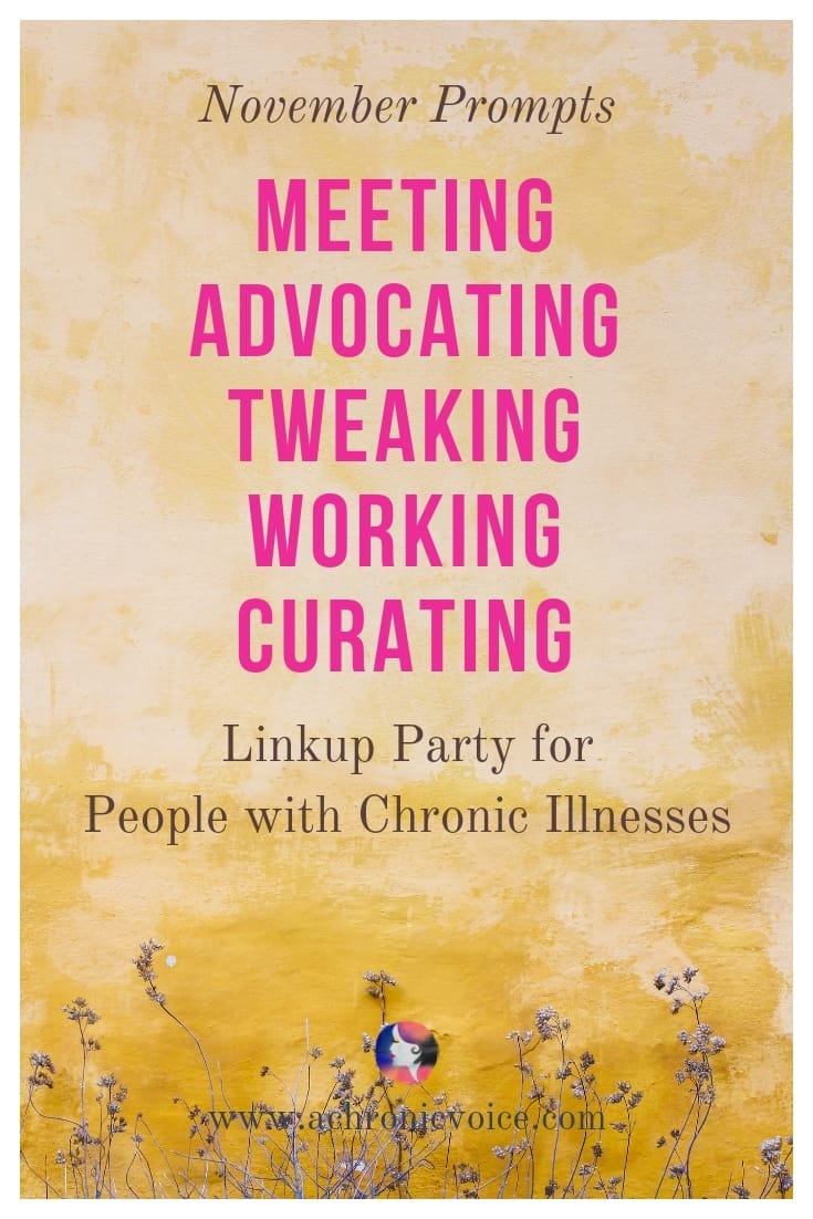 November 2018 Prompts: Meeting, Advocating, Tweaking, Working & Curating