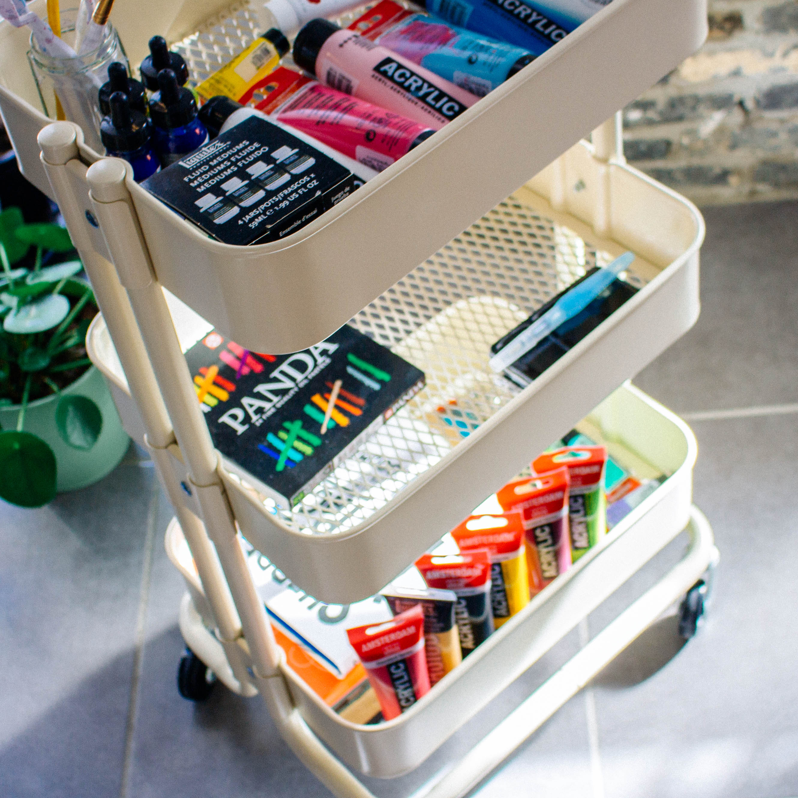 Some of Sarah Frison's art supplies