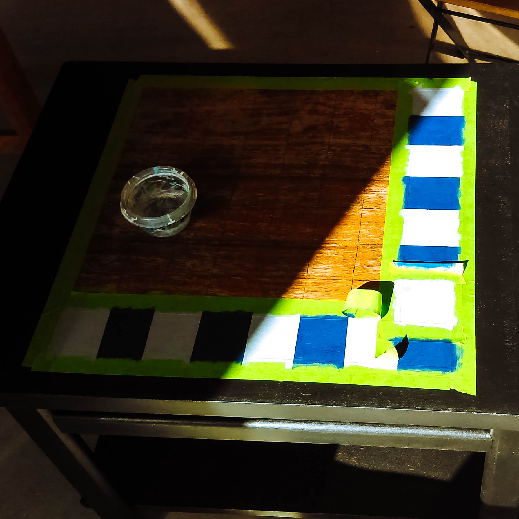 Painting the checker board top
